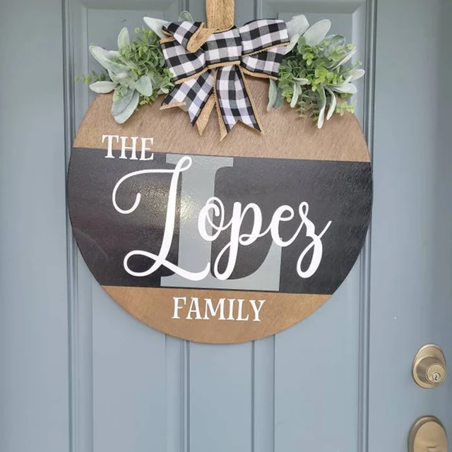 2023 NEW - Personalized Last Name Year Round Front Door Wreath